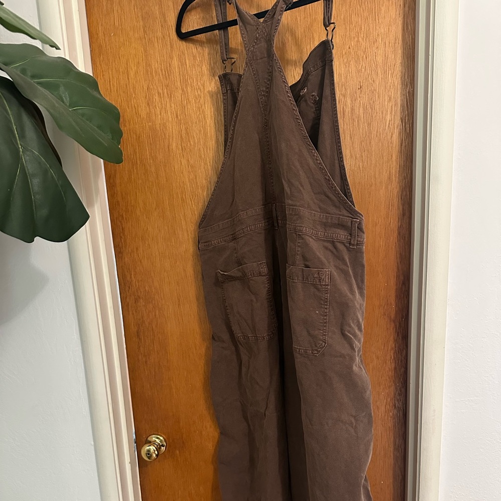 American Eagle Brown Stretch Stovepipe Overalls - Picture 3 of 6